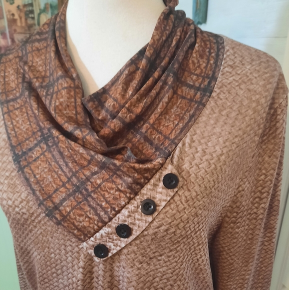 Lily shawl neck long sleeve tunic top sz XL *F - Picture 3 of 7